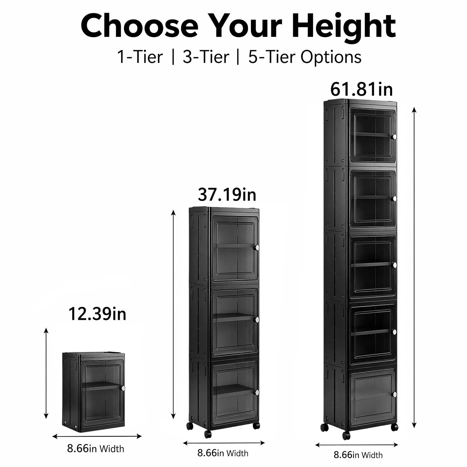 5-Tier Black Slim Narrow Rolli - Kitchen Appliances Cabinet ulasan dan harga