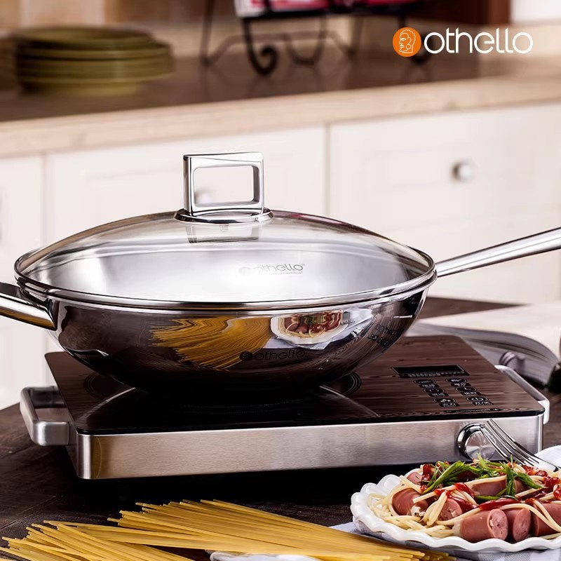 18/10 Stainless steel wok glas - Induction Cooker ulasan dan harga