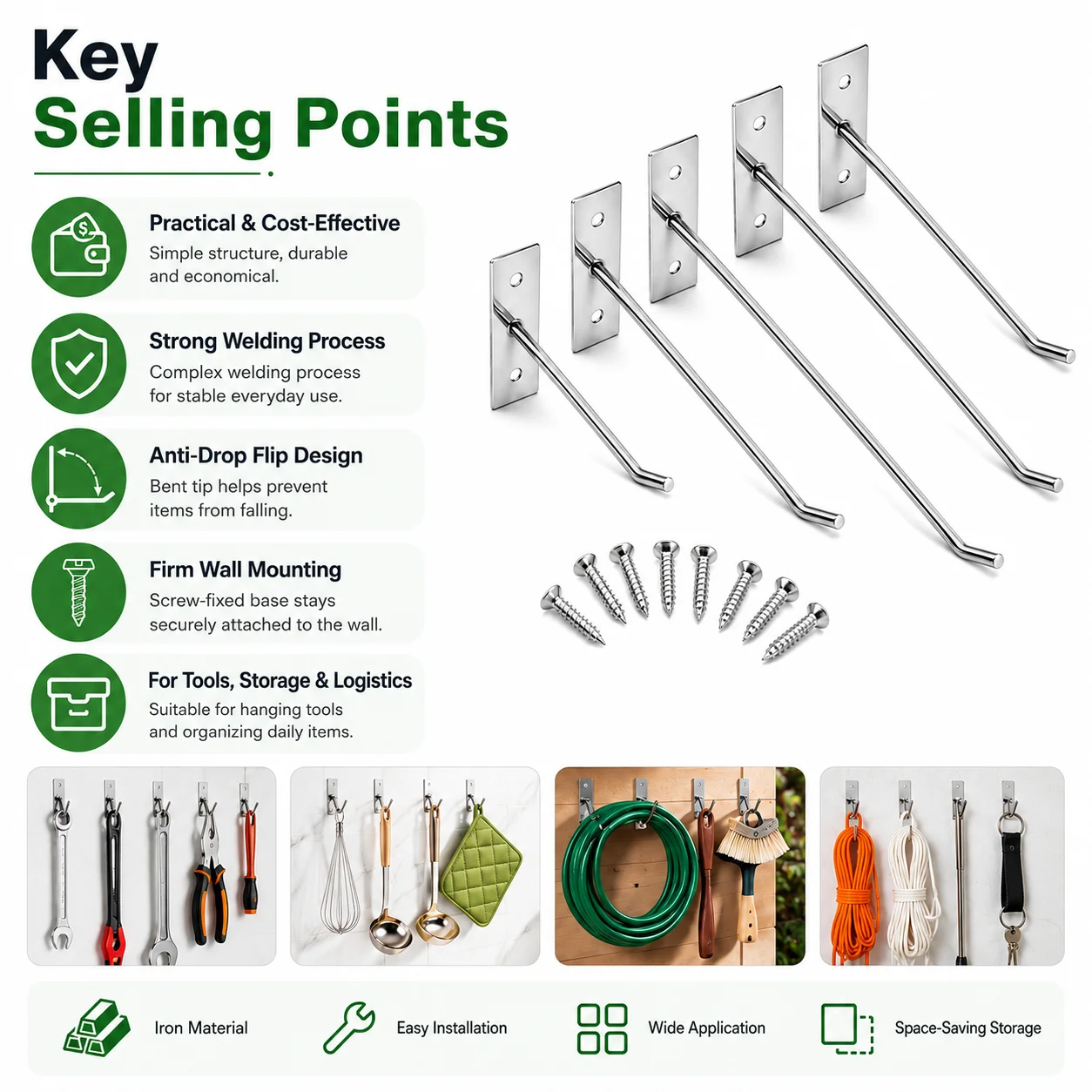 5-25Pcs Wall Mounted Hook With - Kitchen Appliances Cabinet ulasan dan harga